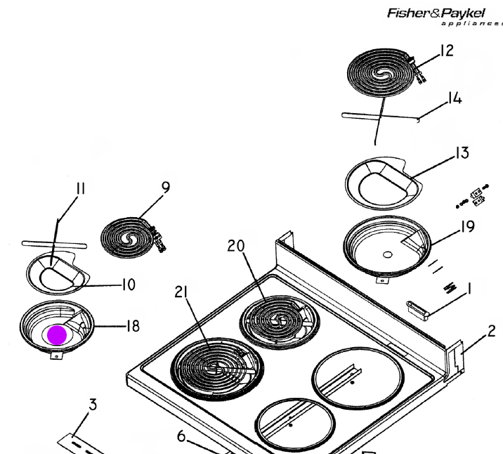 05842 Fisher Paykel ELBA Oven Bowl Small RA6102, SAFFRON, PEPPER